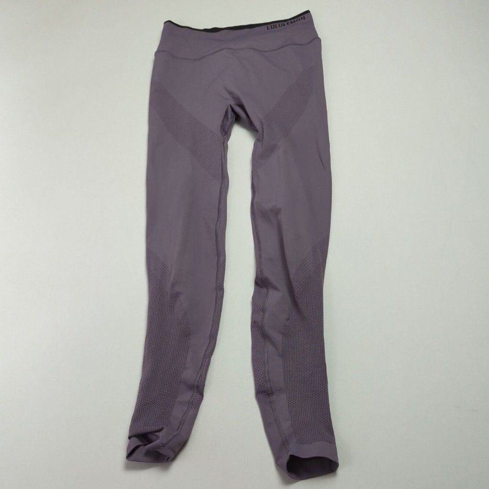Lululemon Womens Gray Leggings Compression Pants Yoga Size 4 Athleisure Active